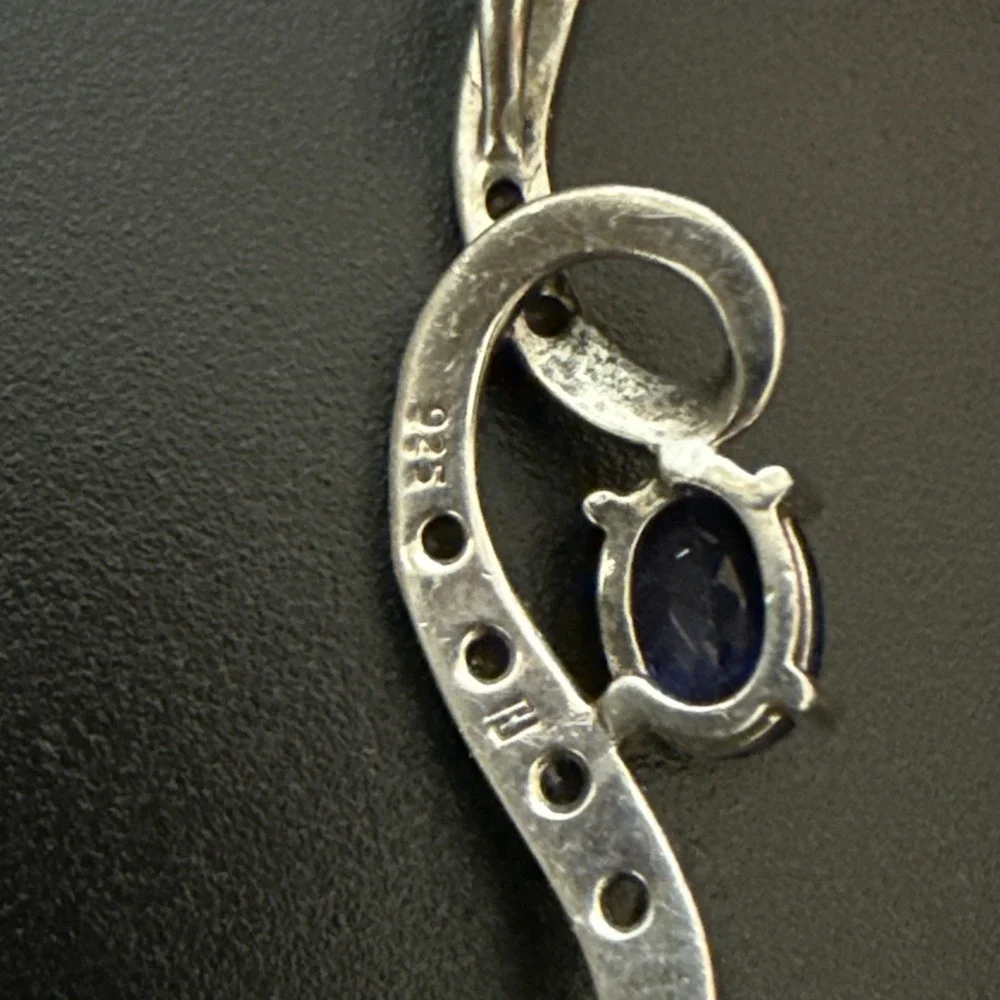 Topaz White Sapphire Infinity Pendant 925 Sterling Silver‎ Vintage
